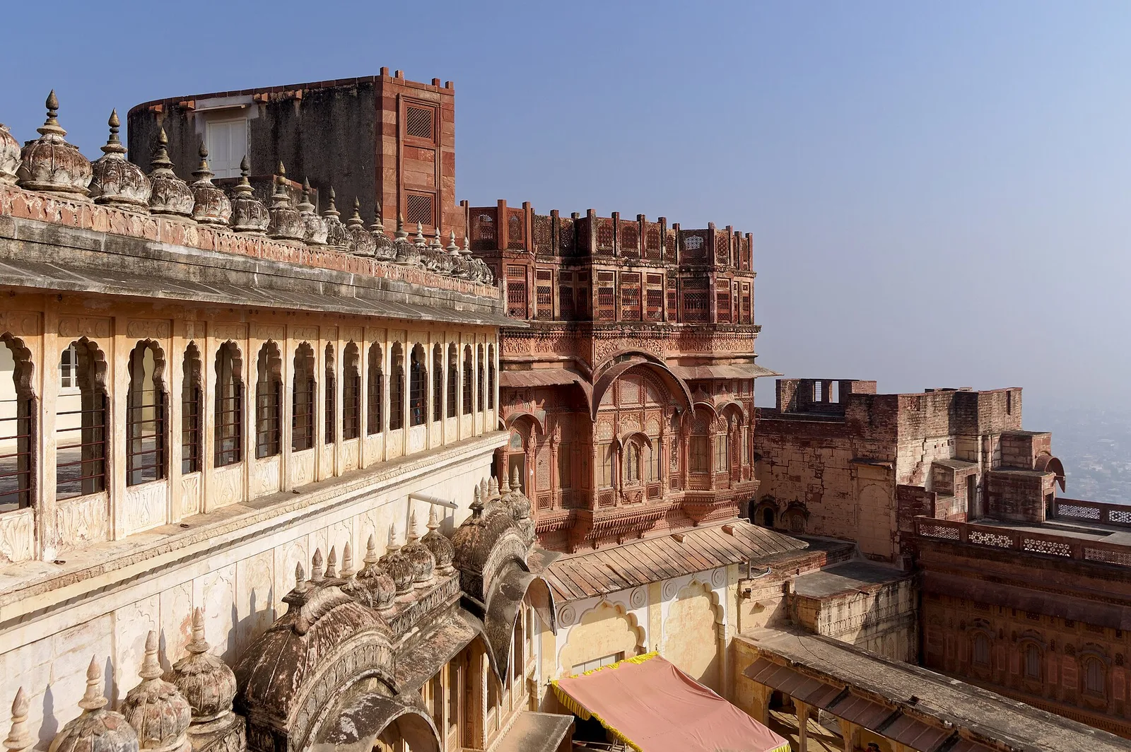 Mehrangarh Fort's palace terraces and carved jharokhas above Jodhpur